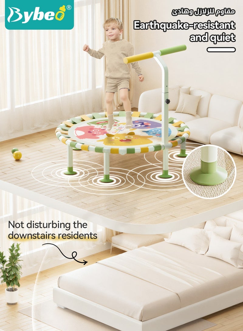 Bybeo 40" Kids Trampoline, Foldable Baby Jumper with Handle, 3 Height-Adjustable Toddler Trampoline With Large Bearing for Indoor & Outdoor, Kids Jumping Toy, Children Bouncer, Max Load 250KG - Image 5